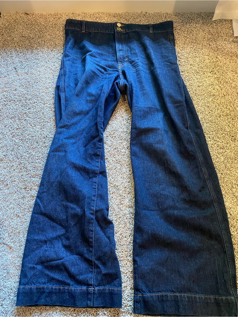 H&M Women’s Dark Blue Wide Leg Jeans - US 12